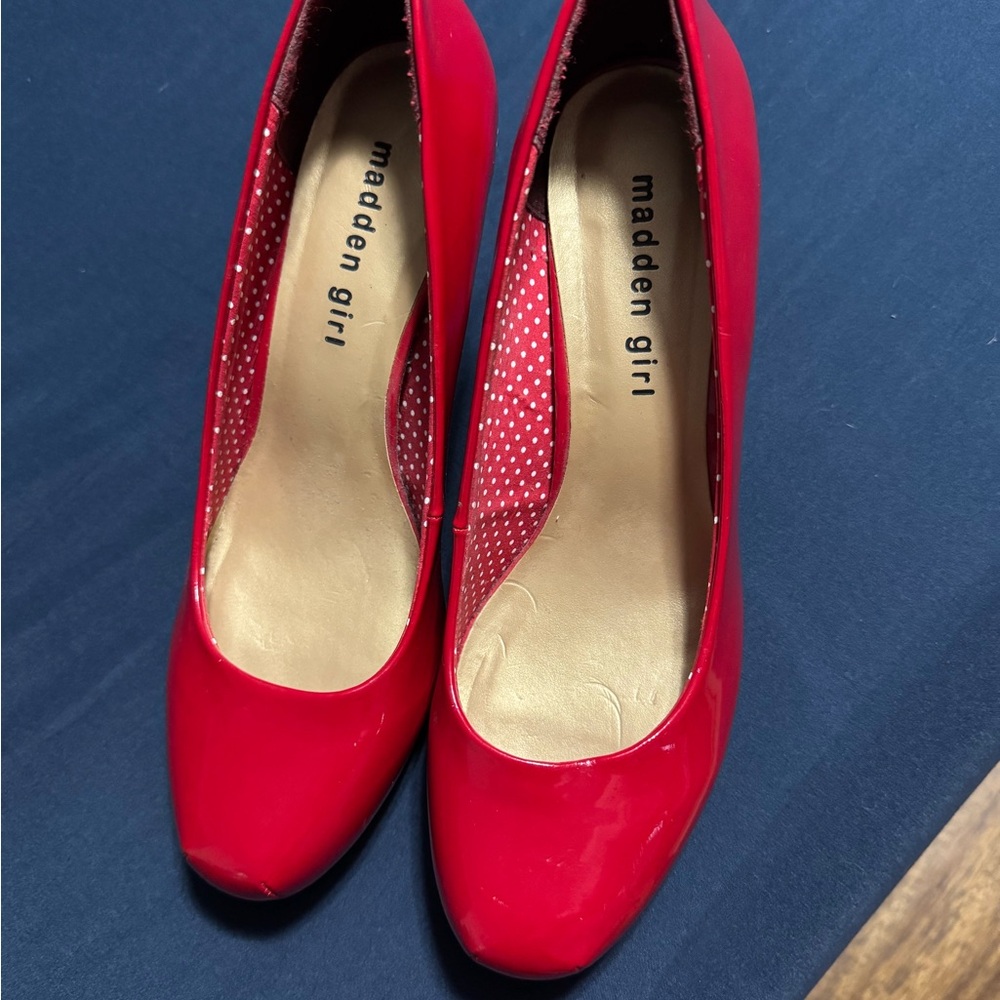 Madden Girl Glossy Red Heels